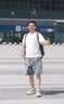 DIDGERIDOO官方潮牌短袖套裝男女款美式休閑寬松純棉T恤短褲兩件套情侶套裝 白色短袖+藍色短褲（NE12） 2XL（建議170-200斤） 曬單實拍圖