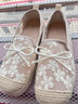 ZHR單鞋女夏網(wǎng)紗輕便透氣漁夫鞋女一腳蹬懶人軟底女鞋 W110 米色 36 曬單實(shí)拍圖