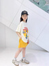 女童短袖短褲套裝2025新款夏女孩大童洋氣夏日穿搭中大童運(yùn)動(dòng)衣服 黃色套裝 150 曬單實(shí)拍圖