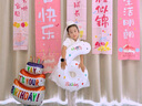 小咕嘟熊女童連衣裙新中式兒童漢服夏裝2025新款女孩旗袍泡泡袖網(wǎng)紗公主裙 杏色 110 曬單實(shí)拍圖