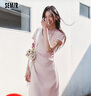 森馬（Semir）連衣裙女收腰T恤裙小心機夏季2025新款繡花圓領(lǐng)短裙簡(jiǎn)約休閑 橡皮粉61216 M 曬單實(shí)拍圖