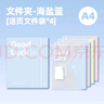 三年二班Goodluck文件收納冊文件夾試卷夾A4文件袋文件夾資料冊辦公用品文件冊袋多頁多層插頁檔案冊依云白 曬單實(shí)拍圖