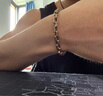 周六福（ZLF）七夕禮物  黃金手鏈男款5D硬金電黑足金鏈條酷颯潮流手串 定價 17+3cm尾鏈-7.27g 曬單實(shí)拍圖