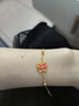 周六福七夕禮物  黃金手鏈女款5G足金琺瑯閃砂金珠蝴蝶手飾 計價 16+3cm-2.92g 曬單實(shí)拍圖