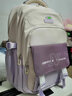 MOSQINOR護脊書(shū)包新款初中生女減負背包初高中生大容量簡(jiǎn)約小學(xué)生雙肩包 紫色 曬單實(shí)拍圖