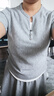 森馬（Semir）套裝女短款假兩件上衣松緊腰傘裙2025夏季時(shí)尚兩件套107425117002 曬單實(shí)拍圖