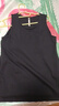 悅內(nèi)帶胸墊一體睡衣女夏季夏款無(wú)袖背心純棉家居服時(shí)尚休閑可外穿套裝 B23148休閑黑【帶胸墊】 M (160) 【體重90-110斤】 曬單實(shí)拍圖