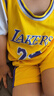 迪士尼（Disney）六一新款兒童籃球服套裝男孩幼兒園女童球衣表演服小學(xué)生訓練球服 湖人黃色24號科比_[_襪子+頭 S_[身高115-125] 曬單實(shí)拍圖