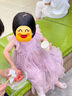 戴維貝拉兒童裙子夏裝女童甜美洋氣網(wǎng)紗連衣裙飛袖公主裙 曬單實拍圖