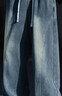 Homlean美式街頭牛仔褲男春夏季休閑闊腿彎刀解構(gòu)設(shè)計長褲子150復(fù)古藍(lán)L 曬單實拍圖
