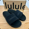 lululemon丨restfeel slide 女士拖鞋 *拉絨款 LW9FORS 黑色/金色/黑色 36.5 曬單實(shí)拍圖