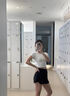 眺德高運動短褲女夏健身服寬松速干瑜伽大碼胖mm防走光三分褲跑步 運動短褲【黑色】 L 【建議110-135斤】 曬單實拍圖