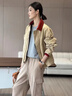 SNYDER WEAR2025年新款外套韓版簡(jiǎn)約獨特上衣百搭休閑拉鏈夾克長(cháng)袖女士外套 卡其色外套 常規 S 建議100斤內 曬單實(shí)拍圖