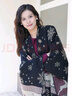 兩三事兩三事 2024冬季新款可愛麋鹿雪花圖案雙面披肩女款 黑咖 F 曬單實拍圖