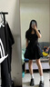 冶芷顯瘦收腰連衣裙方領(lǐng)小個(gè)子裙子女2025夏季新款法式赫本風(fēng)連衣裙 法式小黑短裙 S 曬單實(shí)拍圖