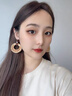 妙奕嘉波西米亞風(fēng)竹藤草編耳環(huán)女小眾獨(dú)特夸張耳釘度假風(fēng)耳飾品耳圈耳墜咖色藤編圓形耳釘一對 曬單實(shí)拍圖
