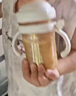 HEGEN海格恩兒童吸管杯蓋通用奶瓶杯子配件1-3歲直飲喝水杯蓋藍色 曬單實拍圖