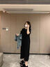 冶芷孕婦裝夏裝2025年夏季新款大碼女裝休閑遮肚孕婦連衣裙時尚顯瘦 孕婦長款連衣裙【黑色】L碼 曬單實拍圖