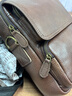 ANDSEEYOU品牌 單肩包男 復古手工頭層牛皮休閑包 時(shí)尚男青年斜挎包 真皮商務(wù)背包 小手提包潮 淺棕色 小牛皮 曬單實(shí)拍圖