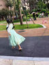 迪士尼（Disney）女童馬面裙套裝夏季2025新款兒童新中式漢服連衣裙夏裝公主紗裙子 淺綠色 150 曬單實(shí)拍圖