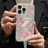 威愷 適用蘋果13手機殼iPhone13通用保護套全包防摔網(wǎng)紅高端男女款創(chuàng)意殼羽紗水墨蝴蝶 曬單實拍圖