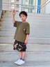 G.DUCKKIDS小黃鴨兒童迷彩服男童夏季套裝短袖褲子中小學生軍訓服夏令營衣服 軍綠 100 建議2~3歲【 90-100cm】cm 曬單實拍圖