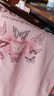 百圖betu女裝2025夏季新款T恤圓領(lǐng)精致印花繡珠點(diǎn)綴棉感短袖女2503T31 粉紅 M 曬單實(shí)拍圖