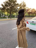 clotho Rennie品牌女裝氣質(zhì)風(fēng)衣外套女2025春秋新款韓版英倫風(fēng)休閑垂墜感寬松 卡其色 M 曬單實拍圖