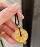 老鳳祥山鬼花錢黃金吊墜古法足金男女同款送老公老婆生日禮物七夕情人節(jié) 山鬼吊墜約5.1g+金珠黑繩 曬單實拍圖
