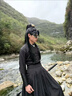 稻橙漢服男原創(chuàng)繡花交領(lǐng)馬面裙公子古裝武俠風(fēng)男學(xué)生書生班服表演服 云黑/上衣+裙子 S 曬單實(shí)拍圖