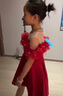 迪士尼（Disney）兒童禮服公主裙洋氣高端女童主持人鋼琴演奏演出服生日紅色晚禮服 紅色:中長款 140 曬單實拍圖