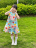 英氏（YEEHOO）女童連衣裙兒童裙子中大童裝背心裙純棉田園碎花公主夏 彩色  130 曬單實拍圖