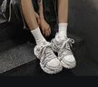 馬克華菲男鞋2025新款夏季厚底老爹鞋增高輪胎鞋男士休閑鞋男 砂礫白 42 曬單實拍圖