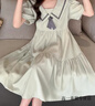 G.DUCKKIDS童裝女童連衣裙夏季24新款兒童裙子中大童夏裝學(xué)院風(fēng)A字裙12女孩 圖片色 140 尺碼9~10歲【130-140cm】 曬單實(shí)拍圖