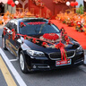 林下春雪婚車裝飾車頭花主車花車結婚高級拉花布置頭車花婚禮車隊花泥吸盤 金枝玉葉絨布款【含10套副車花】 曬單實拍圖