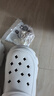 利達妮（TZLDN）婚鞋女款洞洞鞋厚底婚紗神器松糕2025新款一腳蹬增高跟涼鞋女夏季 白色 【閃鉆熊】 38-39 【標準碼】 曬單實(shí)拍圖