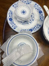 富玉景德鎮(zhèn)高顏值青花瓷玲瓏餐具套裝高級感喬遷家用輕奢陶瓷碗碟 萬壽蓮套裝（釉下彩） 58頭 曬單實(shí)拍圖
