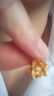 老廟黃金吊墜足金蓮花吊墜好運連連節(jié)日禮物送媽媽老婆七夕情人節(jié)禮物 約：1.2g 曬單實拍圖