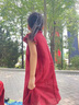 G.DUCKKIDS小黃鴨寶寶周歲禮服男女童漢服夏季紅色兒童演出服女孩旗袍連衣裙 女生旗袍送吊墜 130 cm 曬單實拍圖