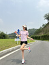 百思絨馬拉松跑步套裝夏季速干健身訓(xùn)練服女短袖 藕紫上衣+黑色短褲 L 曬單實(shí)拍圖