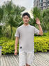以純（YISHion）短袖t恤男士夏季薄款純棉潮流帥氣百搭半袖男裝圓領(lǐng)t恤上衣 T651淺灰色  薄款 4XL 170-190斤 曬單實(shí)拍圖