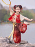 G.DUCKKIDS童裝哪吒衣服女童夏裝六一兒童節(jié)演出服裝男童幼兒園cosplay服 三件套+腰帶 130 建議120-130cm7-8歲 曬單實(shí)拍圖