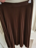 白鹿語(yǔ)秋冬高腰厚款百褶裙微彈壓褶A字針織長(cháng)款半身裙 咖色 L  曬單實(shí)拍圖
