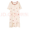 【純棉】新款睡裙帶胸墊中長(cháng)款夏季女士全棉休閑甜美家居服可外穿 Z281027女裙【帶胸墊】 XL 曬單實(shí)拍圖