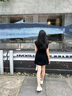 妍雨若女童夏季連衣裙兒童新款法式裙子氣質(zhì)小黑裙女寶寶褶皺洋氣A字裙 黑色 100 曬單實拍圖