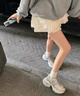 QIPUSEN品牌老爹鞋女厚底網(wǎng)面亮片休閑鞋女2025秋季新品女鞋百搭鞋子女 白色 35 曬單實(shí)拍圖