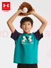 安德瑪（Under Armour）男童純棉T恤夏兒童舒適短袖男大童復古字母印花上衣夏裝241101019 綠色 170 （偏小一碼） 曬單實(shí)拍圖