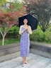 左都（ZUODU）太陽傘防曬防紫外線晴雨兩用便攜小巧黑膠遮陽傘女五折迷你雨傘 【輕煙紫】好握8cm-不一樣的手柄 曬單實拍圖