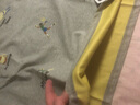 MsShe【原創(chuàng)印花刺繡雙色短袖T恤】大碼女裝2025夏裝胖mm顯瘦上衣 B款-花灰色現貨 4XL 曬單實拍圖