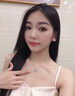 飾世美999足銀項鏈輕奢短款鎖骨鏈925銀愛心吊墜時尚飾品送女友生日禮物 【藍鉆】999純銀項鏈 曬單實拍圖